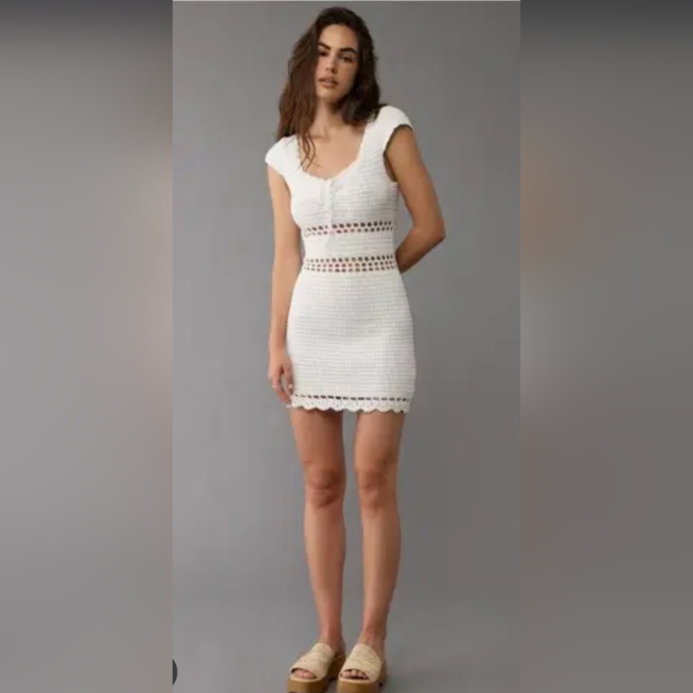 American Eagle Outfitters White One Shoulder Dress